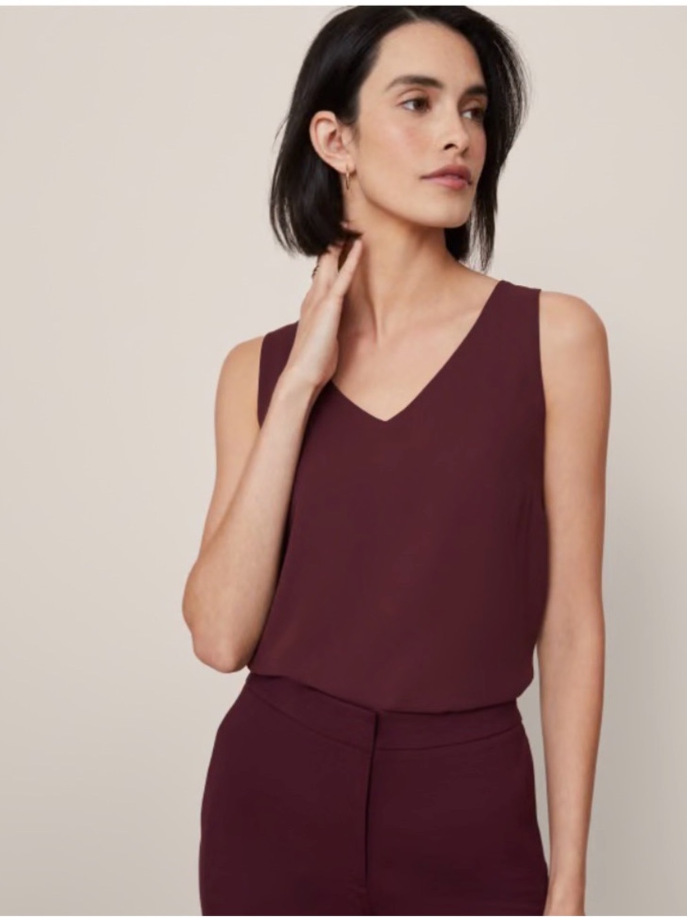 NWT Ann Taylor shell top, color poised plum sz PS. See closet for matching pants